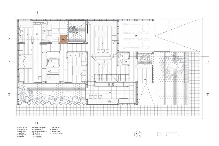 Plan of Casa Cantellano by Omar Vergara and Renata de Miguel