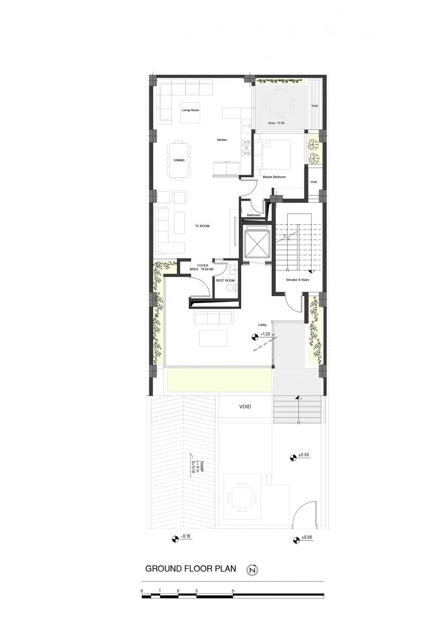 Plan of Darya Residential Apartment by Hooba Design