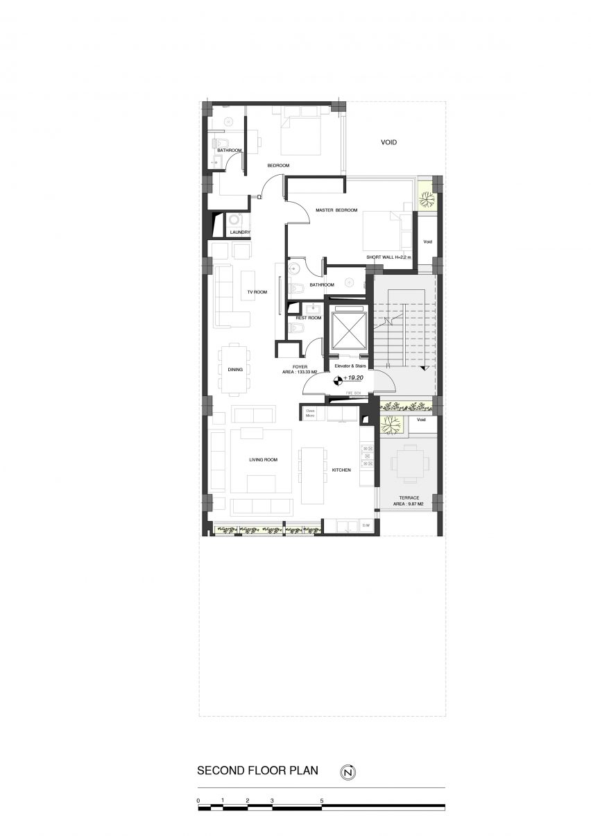 Plan of Darya Residential Apartment by Hooba Design