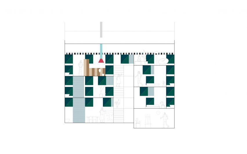 Section of House of Countless Windows by Fala Atelier