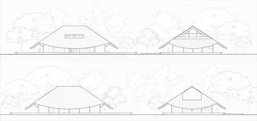 Elevation of Jinji Lake Pavilion by Galaxy Arch