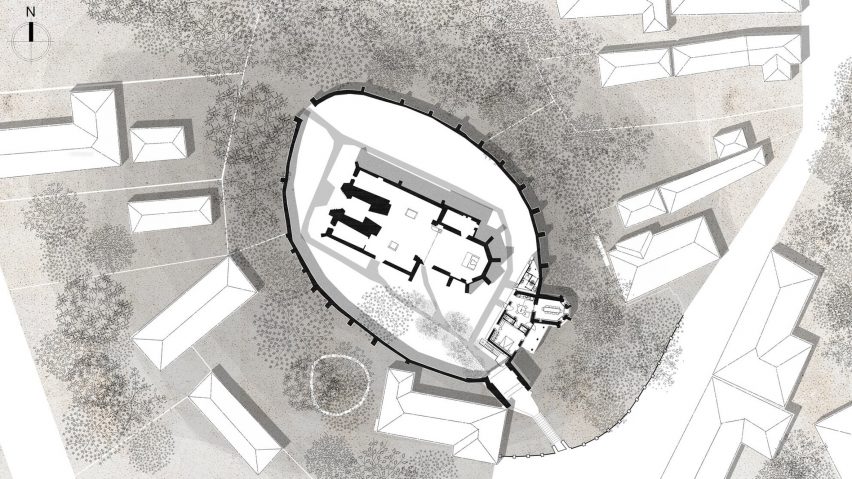Plan of Curciu church conversion by Modul 28
