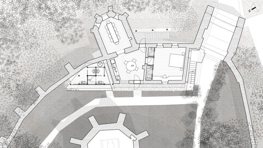 Plan of Curciu church conversion by Modul 28
