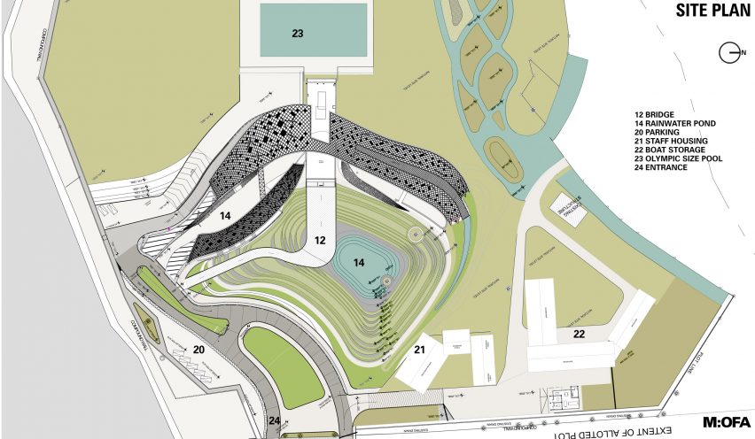 Site plan of The National Institute of Water Sports by MOFA Studios