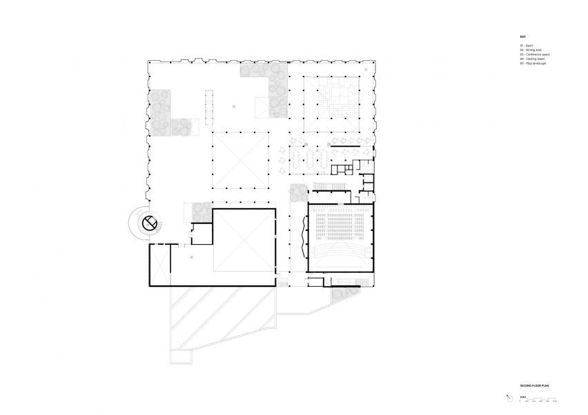 Second floor plan of Third Space by Studio Saar