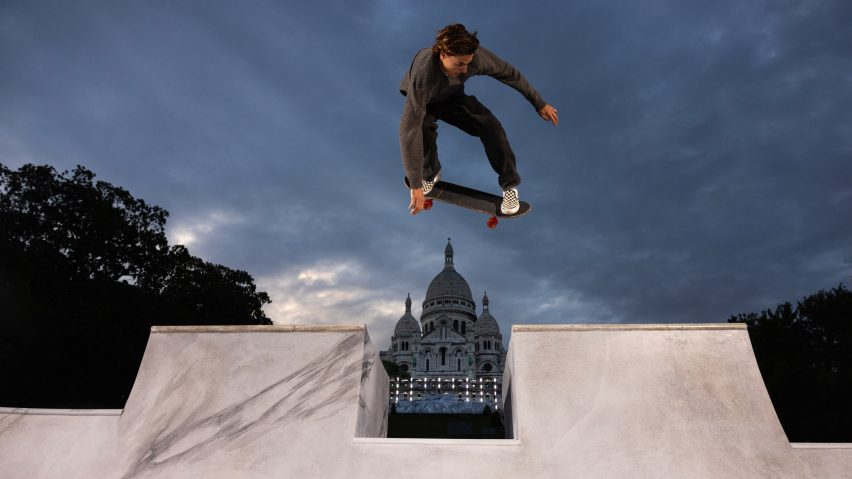 Skater at the Checkered Future skatepark