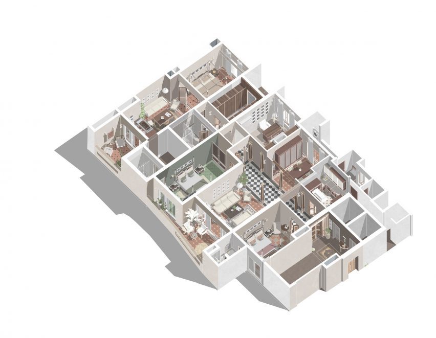 Plan of House of Gond apartment by Renesa