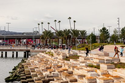 Onyx steps by the water