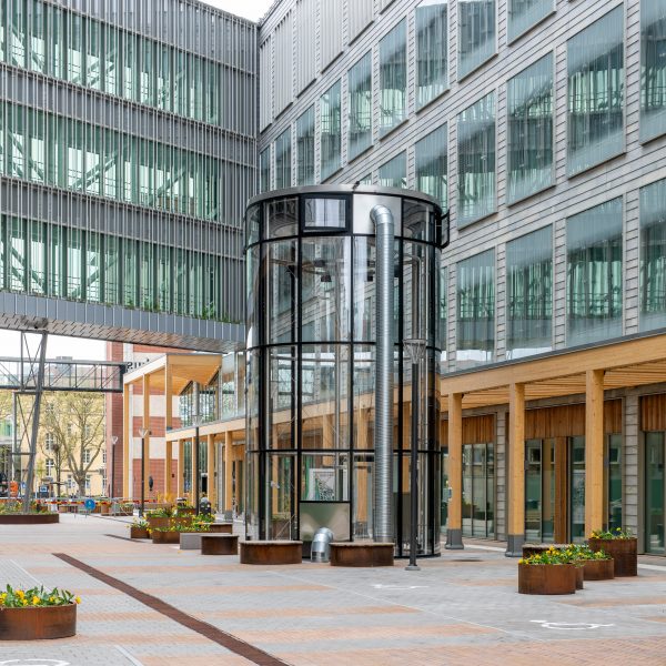 Exterior view of Spruce Time installation in Malmö