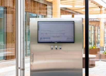 Monitor within art installation by Goldin+Senneby