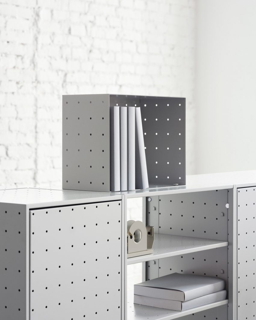 Detail of Center Center storage, designed by Form Us With Love and produced by String Furniture