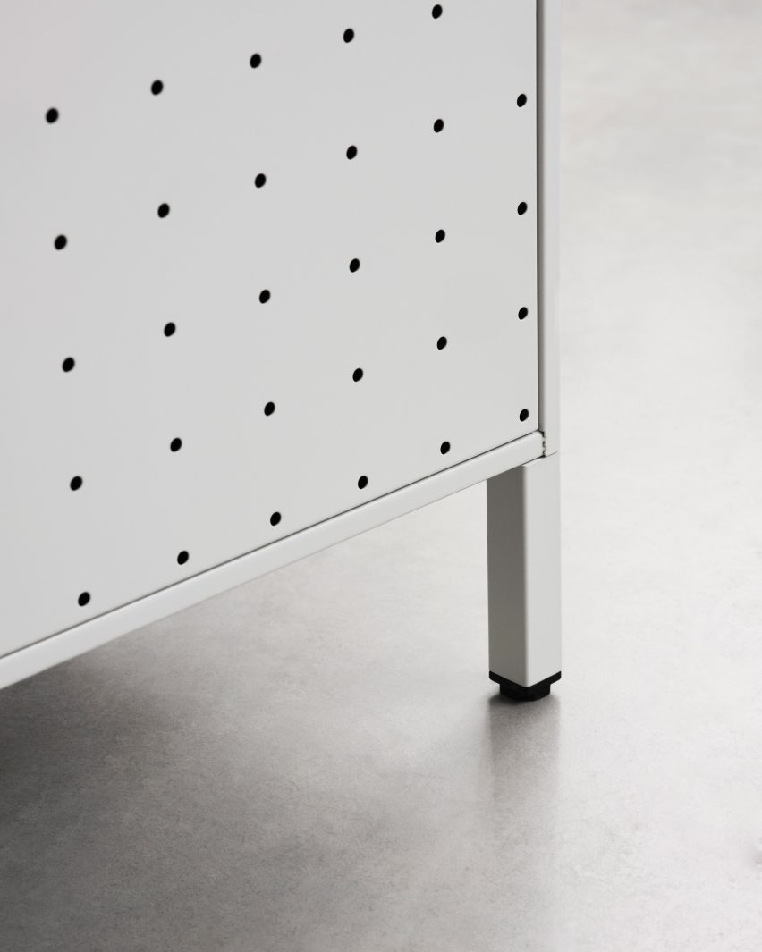 Leg detail of Center Center storage, designed by Form Us With Love and produced by String Furniture