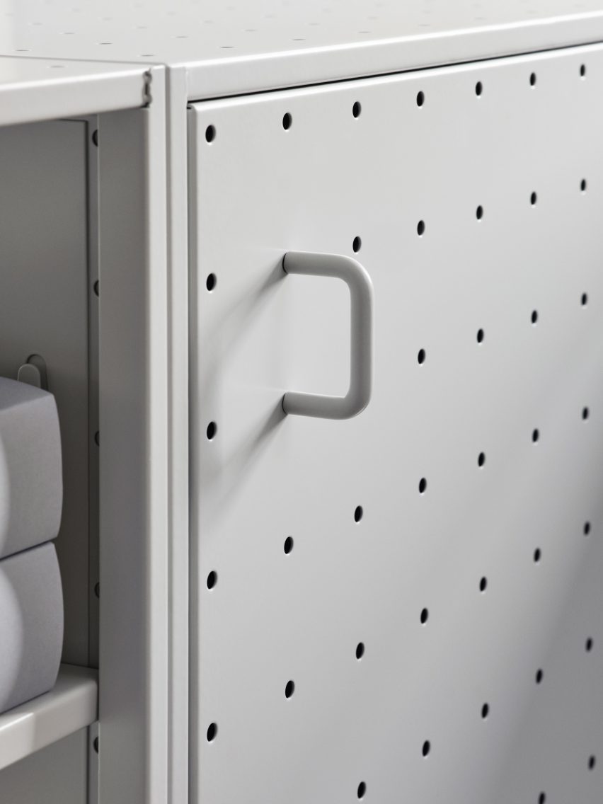 Handle detail of Center Center storage, designed by Form Us With Love and produced by String Furniture
