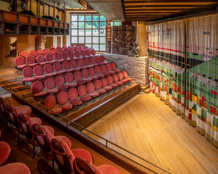 A theatre with red seats