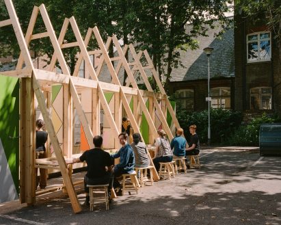 Workshop at timber pavilion by LSA