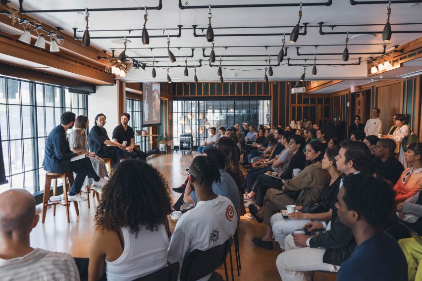 People watching a talk