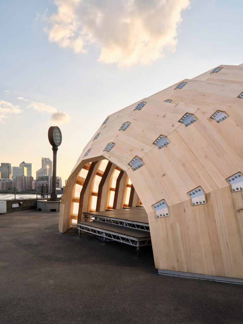 Detail of CLT pavilion