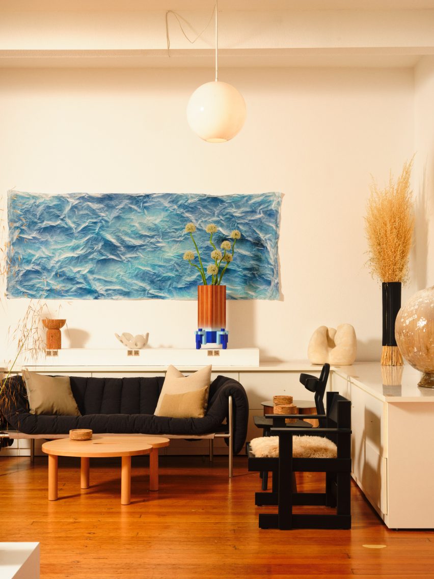 Sofa and chairs in room