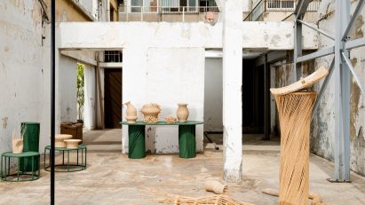 Design objects in Beirut courtyard