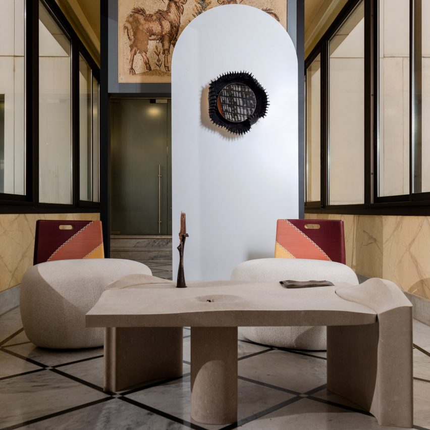 Interlocking limestone table