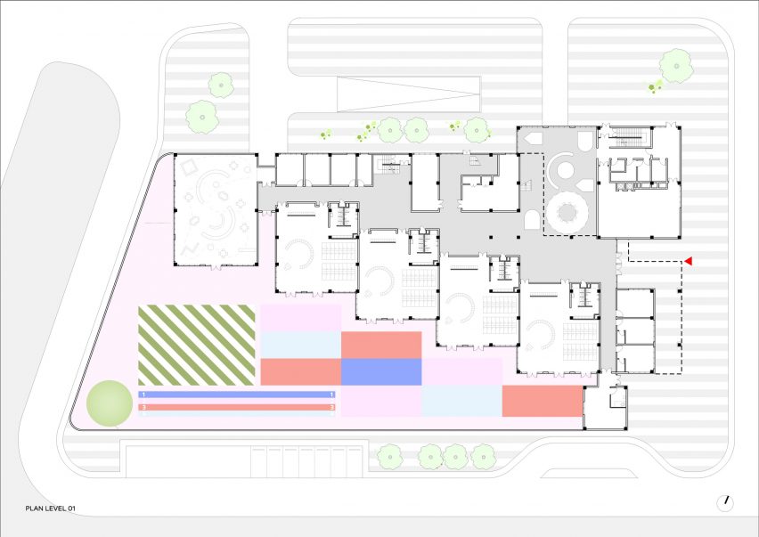 Ground floor plan of West Coast Kindergarten by CLOU Architects