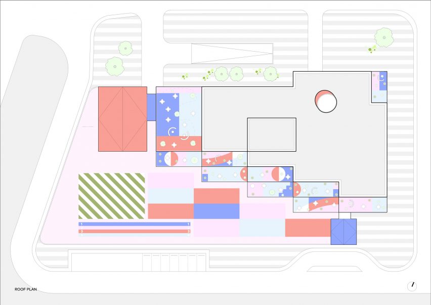 Roof plan of West Coast Kindergarten by CLOU Architects
