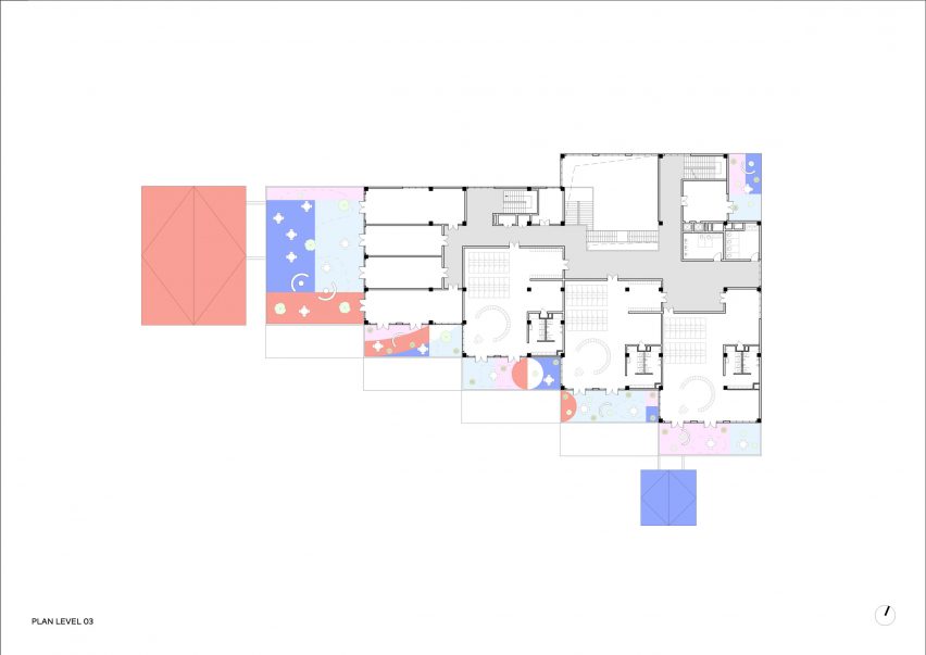 Second floor plan of West Coast Kindergarten by CLOU Architects