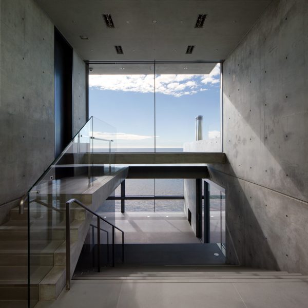 Interior of a concrete home in Malibu by Tadao Ando