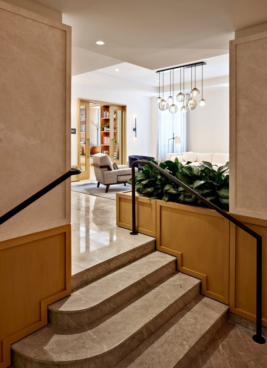 Stairs to lobby