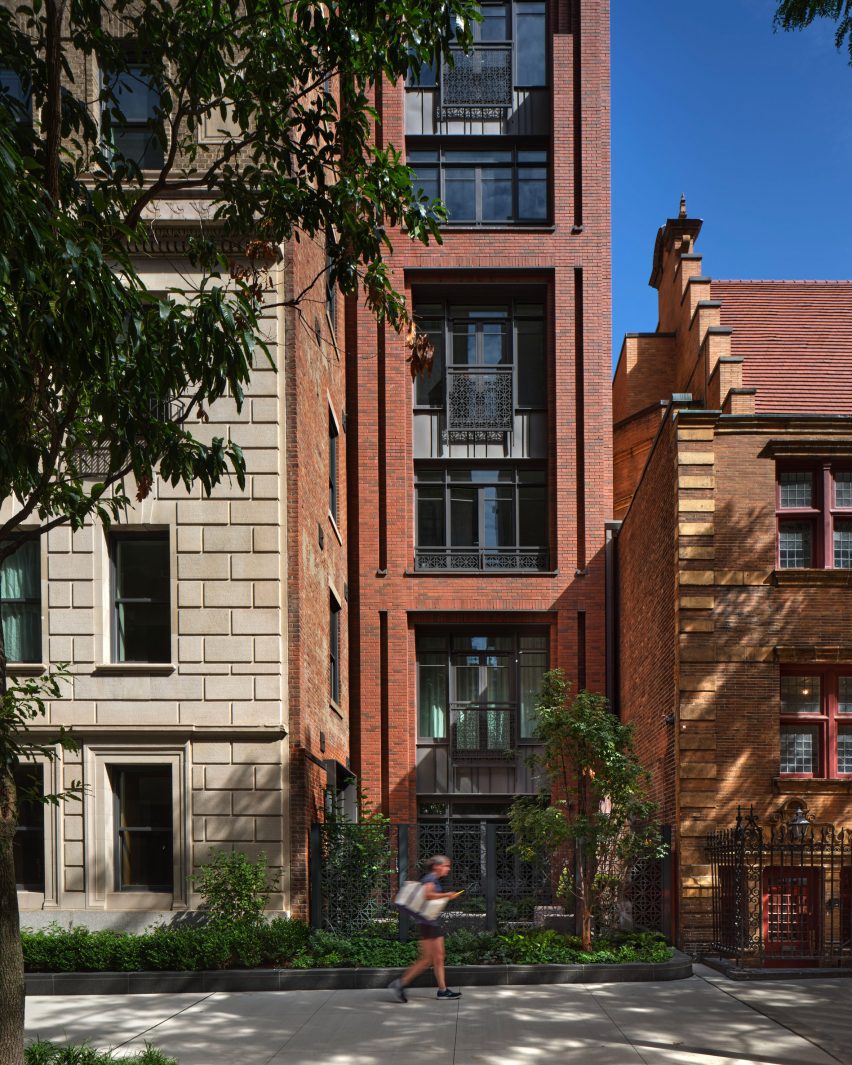 Slim building tucked in alley