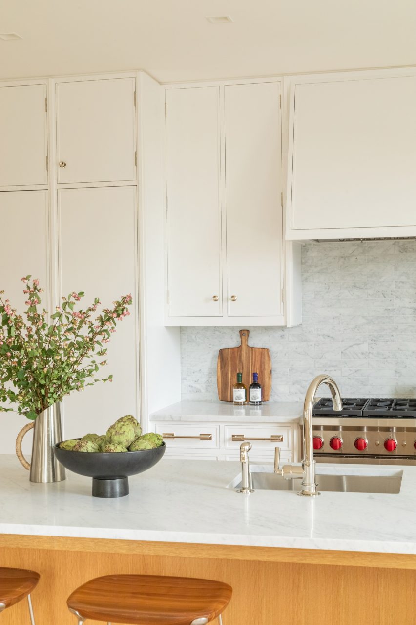 Kitchen with white cabinetry