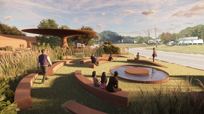 Rendering of memorial project by WXY Architecture
