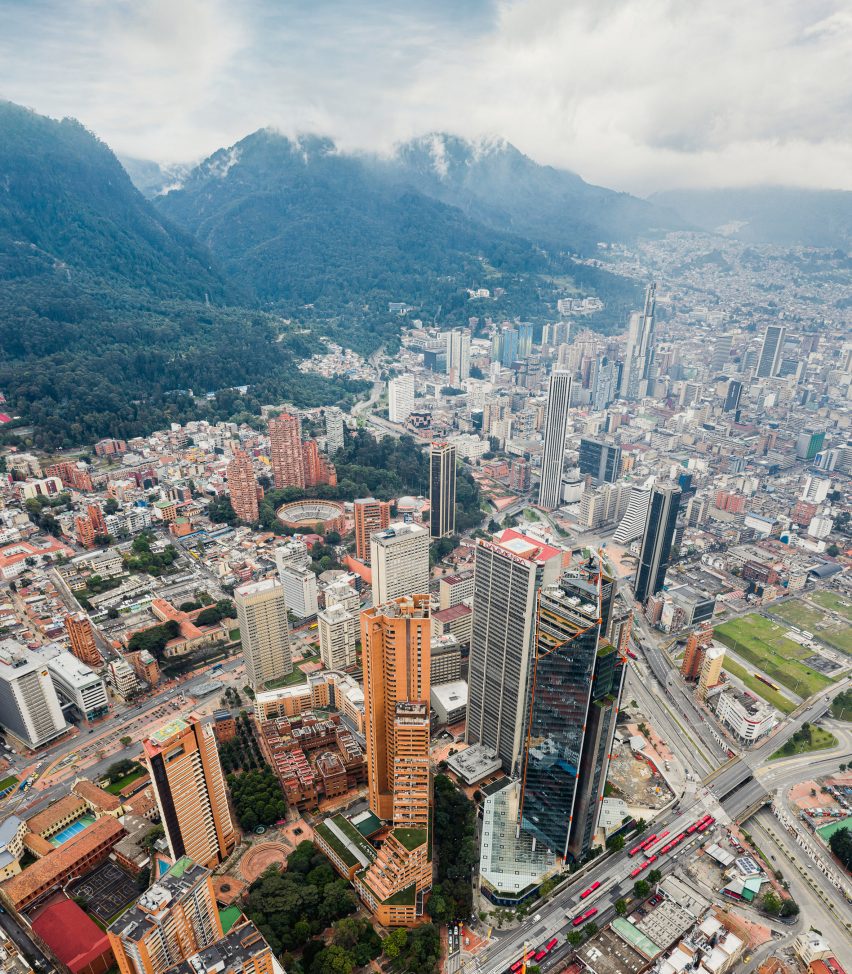 Birds eye view of Bogota