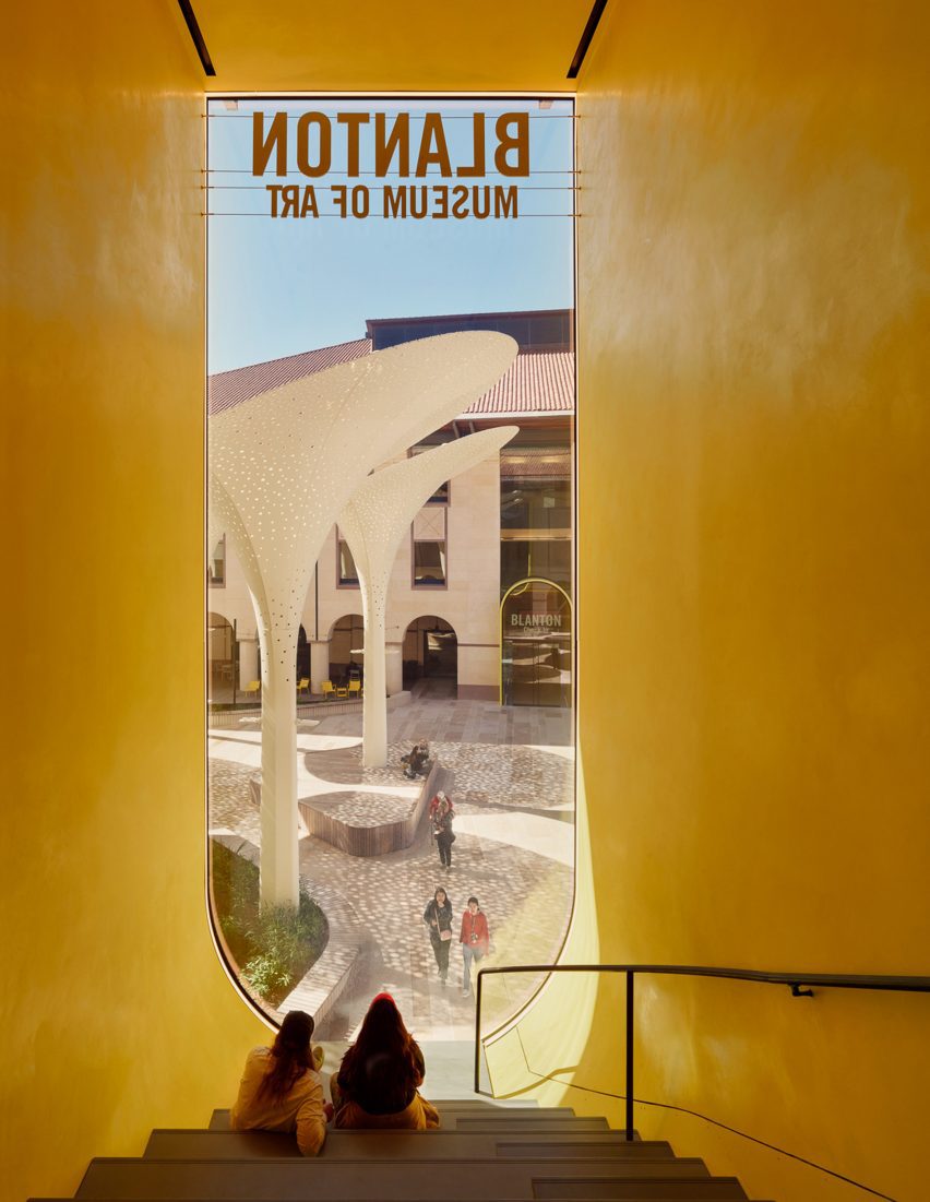 Yellow walls staircase