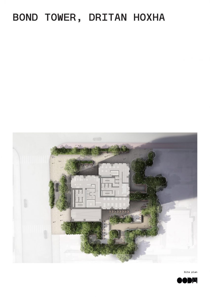Site plan of Bond Tower by OODA
