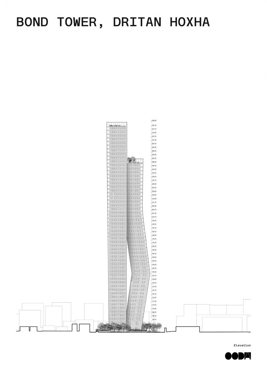 Elevation of Bond Tower by OODA