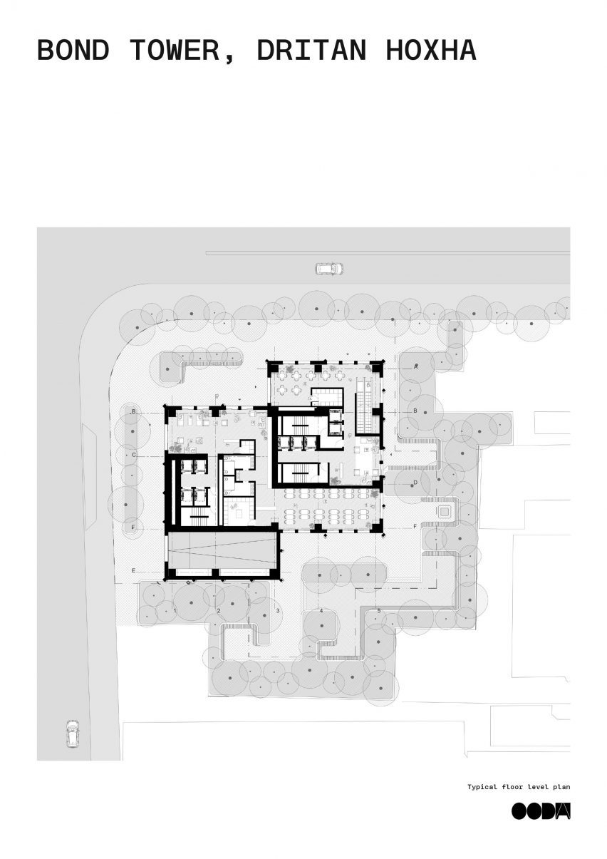 Typical floor plan of Bond Tower by OODA