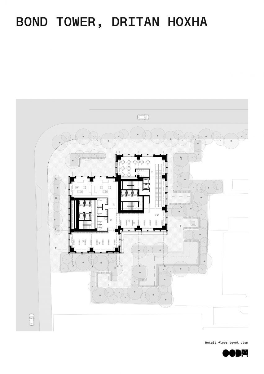 Retail floor plan of Bond Tower by OODA
