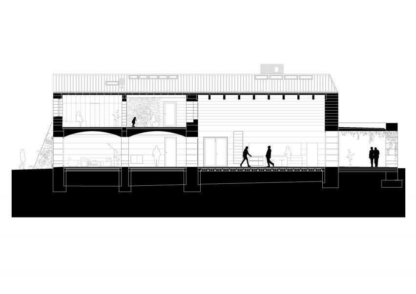 Section of Casa 1627 by H Arquitectes