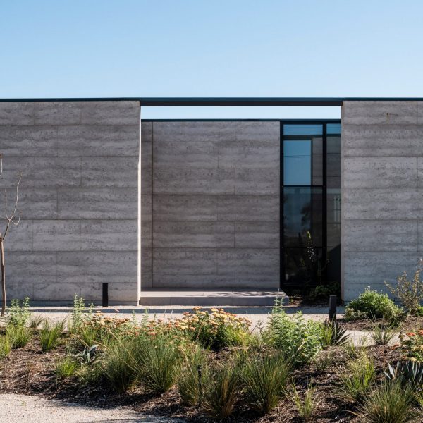 Rammed earth concrete walls