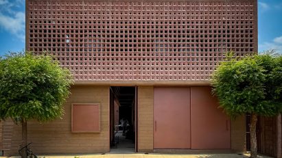 A building made of red stone