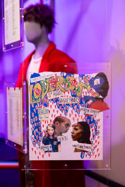 Close-up of club flyer at Initiation room