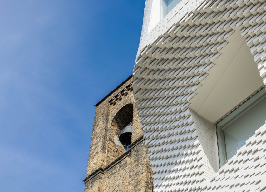 White glazed brick extension in London