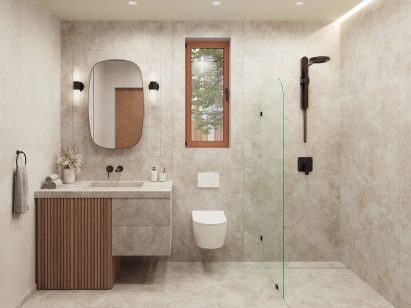 Bathroom view of Cosmic ONE micro home by Cosmic