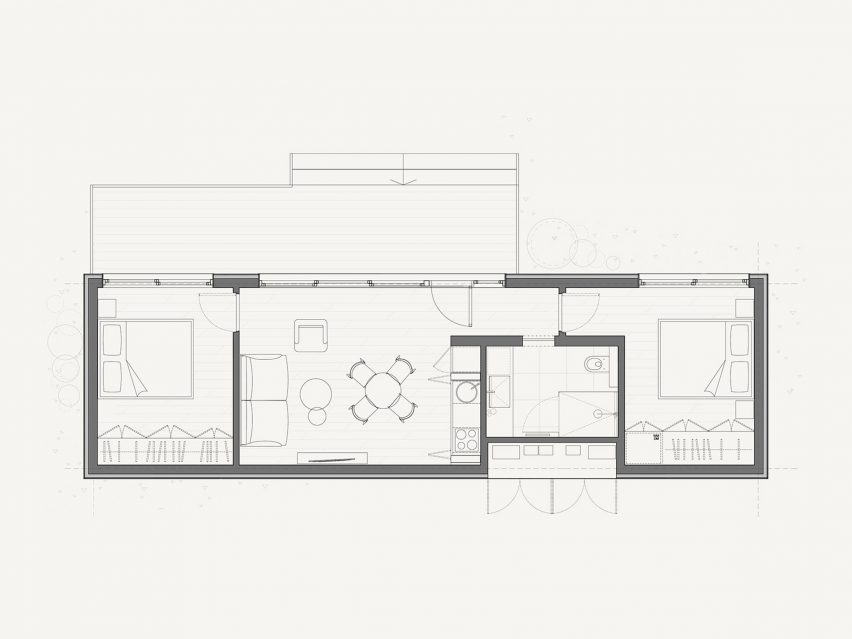 Plan of Cosmic ONE micro home by Cosmic