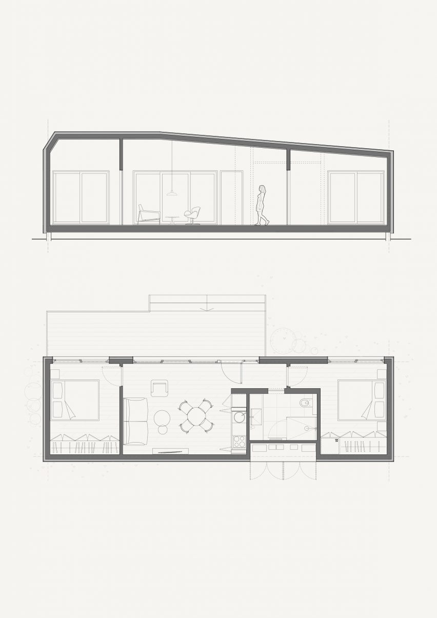 Plan of Cosmic ONE micro home by Cosmic