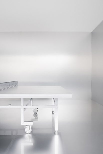 Silver interior at installation by Crosby Studios