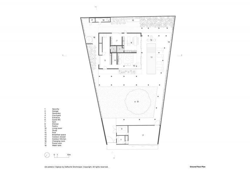 Ground floor plan of Dot.Ateliers Ogbojo by DeRoché Strohmayer