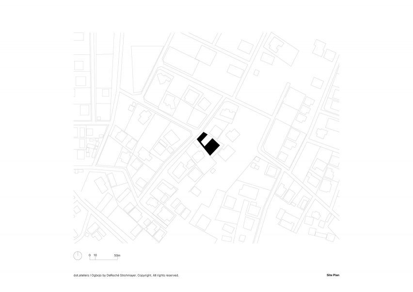 Site plan of Dot.Ateliers Ogbojo by DeRoché Strohmayer