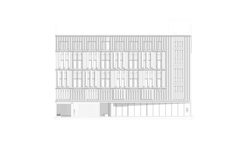 Elevation of ACV-CSC-Metea by EVR Architecten